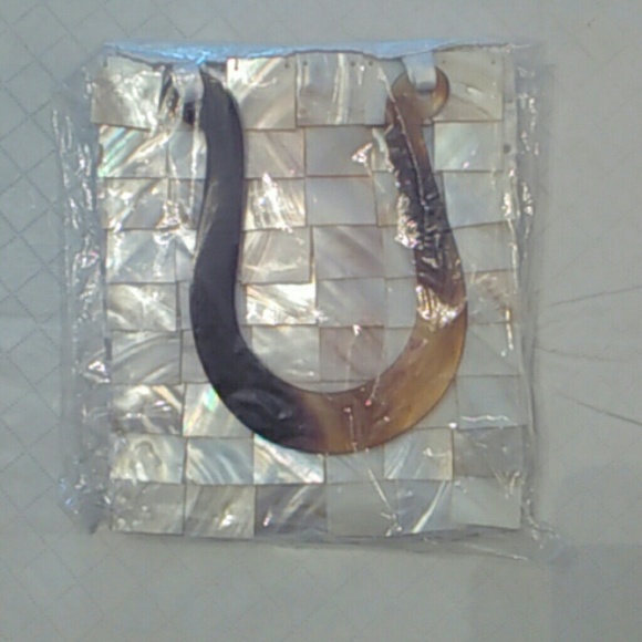 Mother of Pearl Tile Clutch Purse - Picture 5 of 6